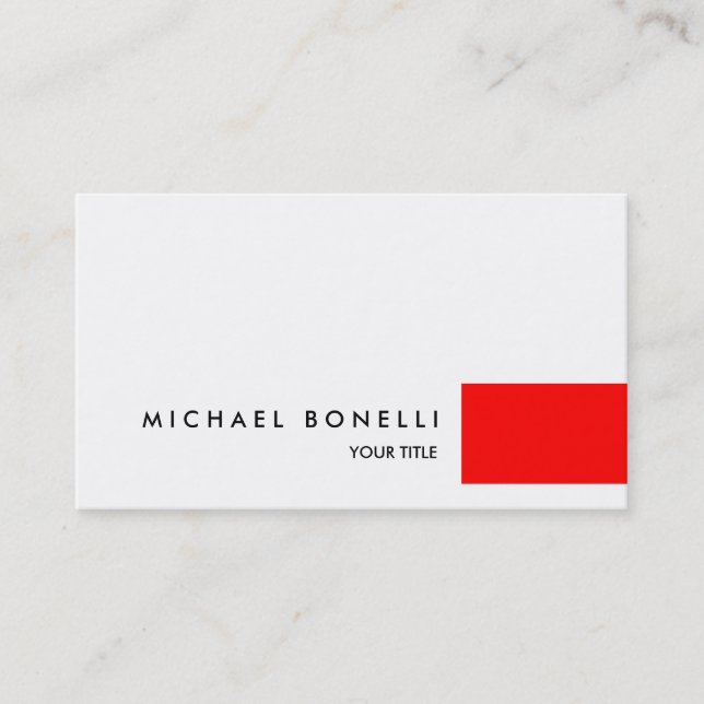 Red White Modern Professional Business Card (Front)