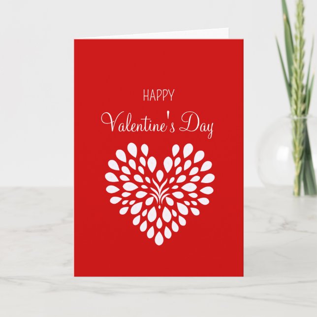 Red White Modern Simple Business Valentine's Day Holiday Card (Front)