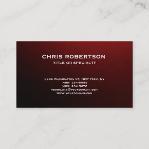 Red White Modern Simple Plain Business Card