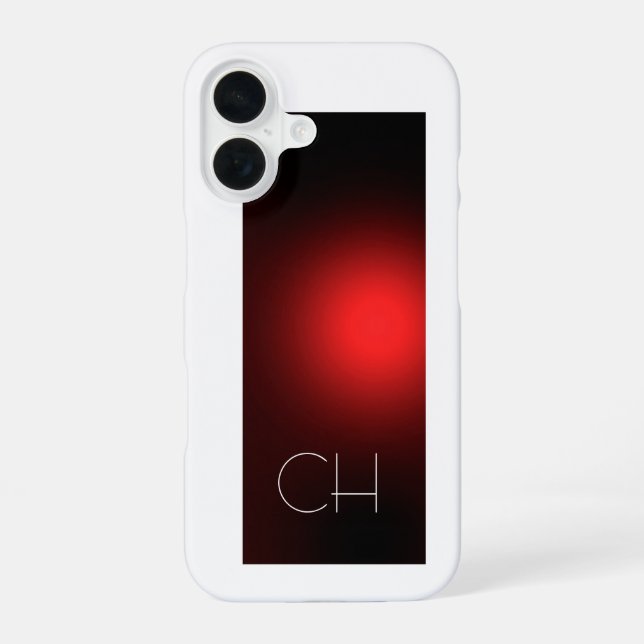 Red White Monogram Simple Plain Replace Add Yours iPhone 16 Case (Back)
