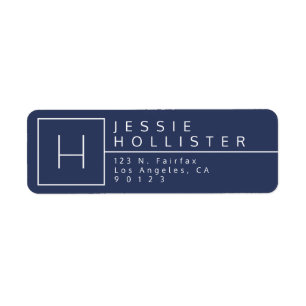 Red & White Monogrammed Return Address Label