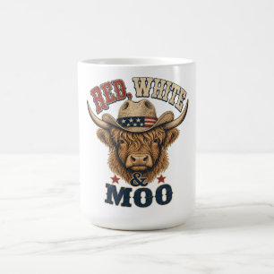 Red, White & Moo Highland Cow Coffee Mug