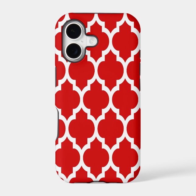 Red White Moroccan Quatrefoil Pattern #4 (Back)