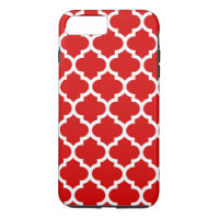 Red White Moroccan Quatrefoil Pattern #5
