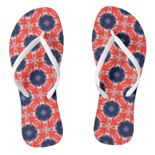 Red White n Blue Kaleidoscope Thongs