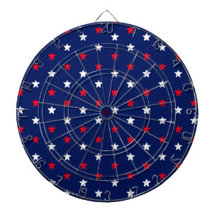 red white navy blue stars american patriotic dartboard