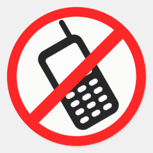 Red & White No Cellphones/No Talk/No Text Stickers