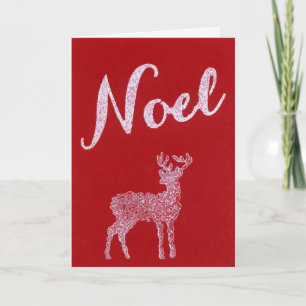 Red & White Noel Christmas Card