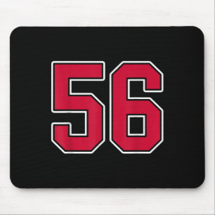 Red White Number 56 Jersey Player Uniform #56 Mouse Pad