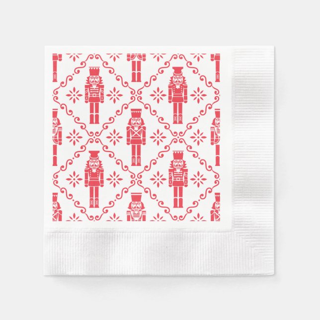 Red & White Nutcracker Napkin (Front)