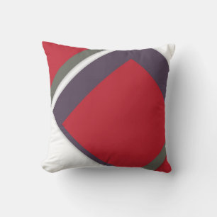 Red+White Offside Shapes Abstract Modern Cushion