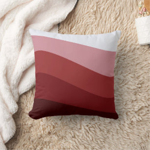 Red White Ombre Wave pattern Cushion