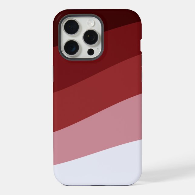 Red White Ombre Wave pattern iPhone Case (Back)