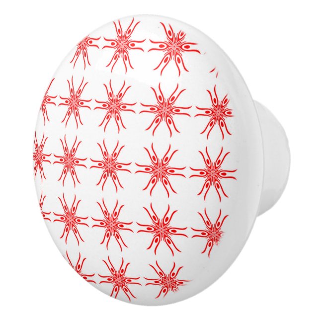 red white pattern A 2-22 Ceramic Knob (Right)