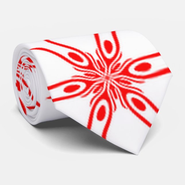 red white pattern A 2-22 Tie (Rolled)