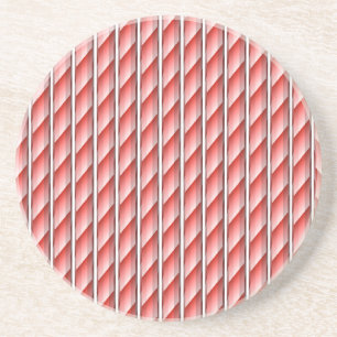 red white pattern coaster
