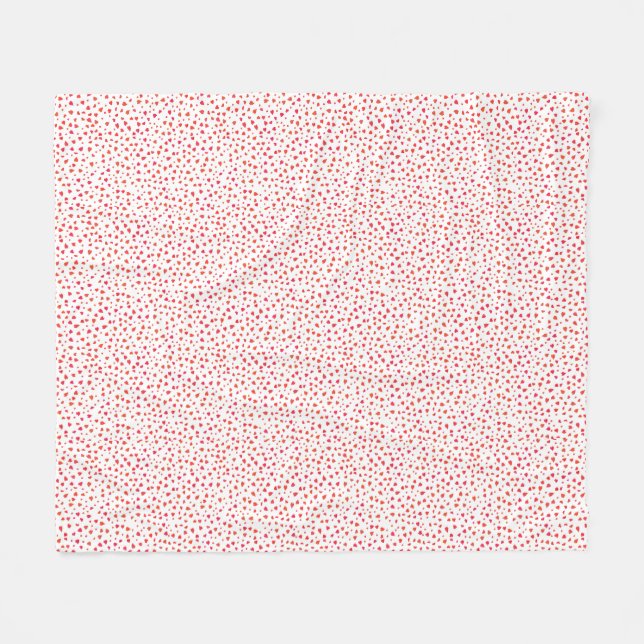 Red White Pattern Hearts Valentine's Day Fleece Blanket (Front (Horizontal))