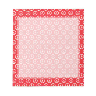 Red White Peace Signs Notepad