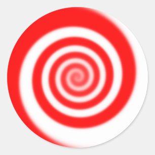 Red & White Peppermint Candy Swirl Classic Round Sticker