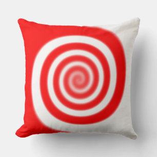 Red & White Peppermint Candy Swirl Cushion