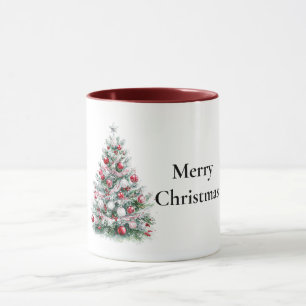 Red White Peppermint Green Christmas Tree Mug