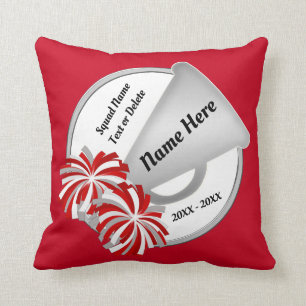 Red, White Personalised Cheerleading Throw Pillows