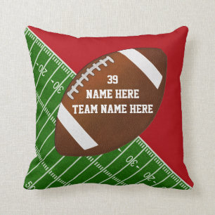 Red, White Personalized Football Team Gift Ideas Cushion