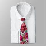 Red White Pink Peonies & Hydrangea Flowers Tie<br><div class="desc">This is a picturesque pattern of pink,  red,  raspberry,  coral and white hydrangea and peony flowers with green leaves on a pale pink pastel background.</div>
