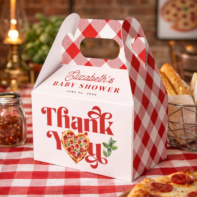 Red White Pizza Themed  Favour Box (Red White Pizza Themed Favor Boxes)
