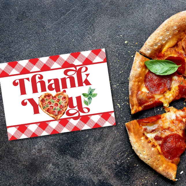 Red White Pizza Themed  Thank You Card (Creator Uploaded)