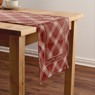 Red & White Plaid Holiday Table Runner