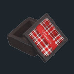 Red White Plaid Tartan | Add Your Name Jewellery Box<br><div class="desc">This red and white plaid design has a repeating checked / tartan pattern that's lightly textured. It's a bright,  stylish plaid pattern.</div>