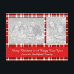 Red White Plaid Tartan Holiday Postcard<br><div class="desc">This red and white plaid design has a repeating checked / tartan pattern that's lightly textured. It's a bright,  stylish plaid pattern.</div>