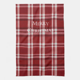 Red White Plaid Tea Towel