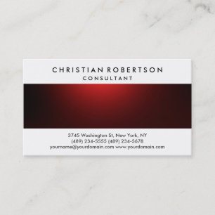 Red White Plain Modern Consultant Business Card