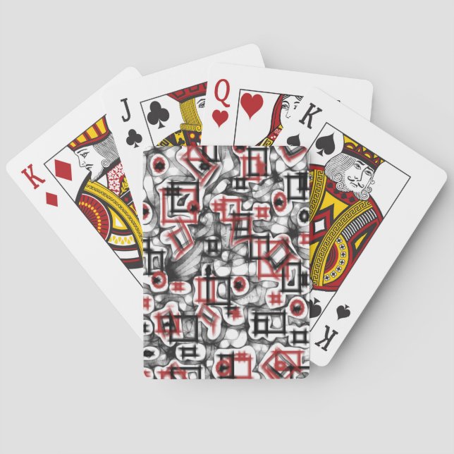 Red, White & Played All Over Playing Cards (Back)