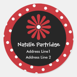 Red & White Polka Dot Address Labels