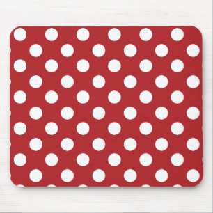 Red White Polka Dot Mouse Pad