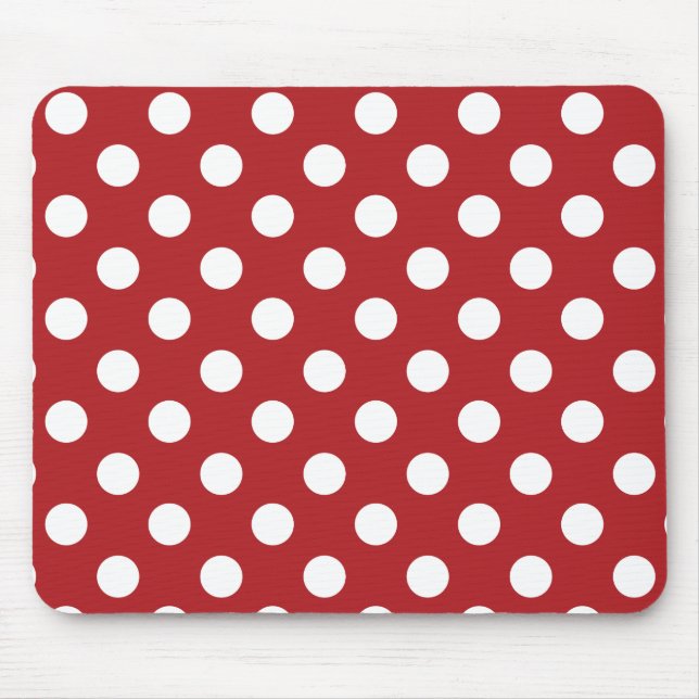 Red White Polka Dot Mouse Pad (Front)