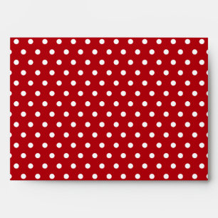 Red White Polka Dot Pattern Christmas Envelope