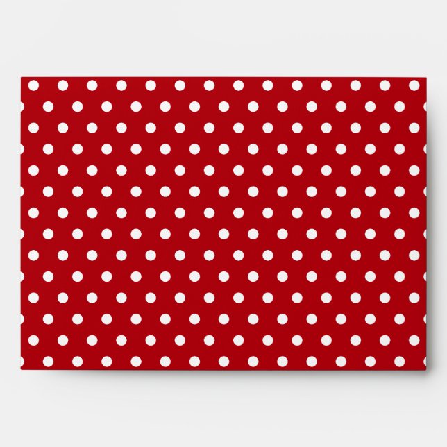 Red White Polka Dot Pattern Christmas Envelope (Front)