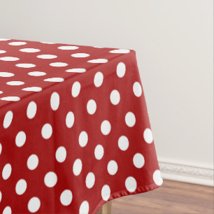 Red white polka dot tablecloth