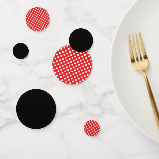 Red & White Polka Dots Birthday Party Confetti (Group)