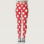 Red & White Polka Dots Birthday Party Leggings<br><div class="desc">Leggings</div>