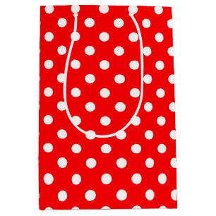 Red White Polka Dots Design Medium Gift Bag