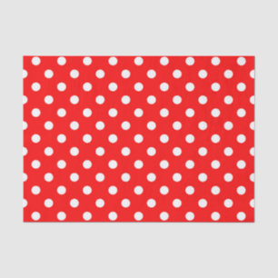Red White Polka Dots Design Tissue Paper