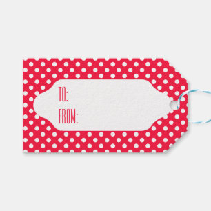 Red & White polka dots gift tags