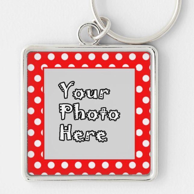 Red & White Polka Dots Key Ring (Front)