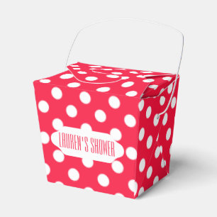 Red & white polka dots takeout favour box