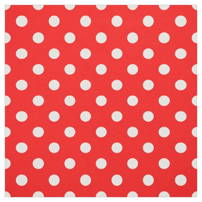 Red White Polka Dots Textile Fabric (Swatch)